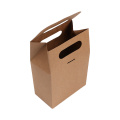 recycled perforated packaging ribbon handle large size  zip lock wine valve cement toiletry oil kraft wax paper tote bag